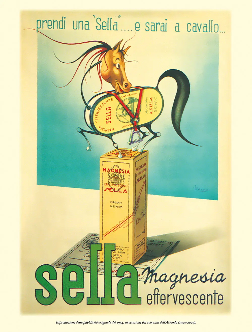 Pubblicità storica Magnesia Effervescente Sella – 1954
